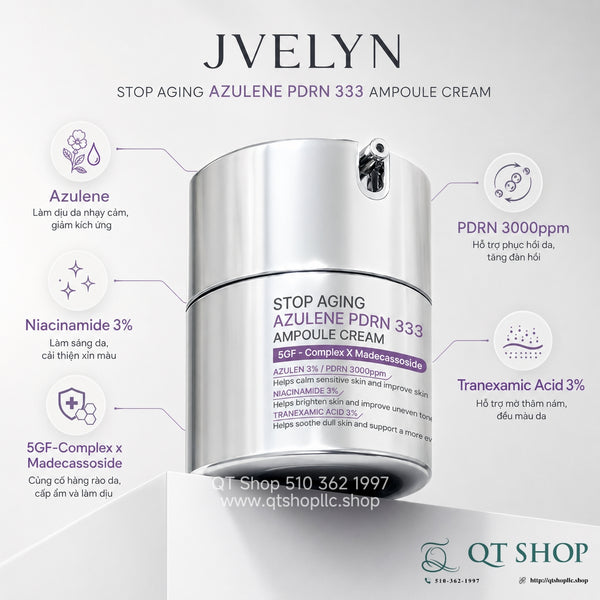 Kem Dưỡng JVELYN Stop Aging Azulene PDRN 333 Ampoule Cream - 50g