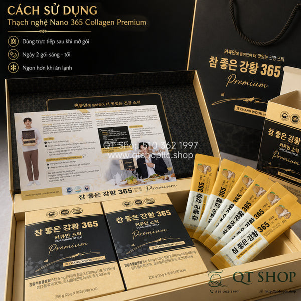Thạch nghệ Nano 365 Collagen Premium - Hộp 30 tép