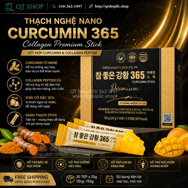 Thạch nghệ Nano 365 Collagen Premium - Hộp 30 tép
