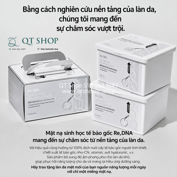 Mặt Nạ Sinh Học Tế Bào Gốc Re,DNA Stem Cell Bio Mask Pack - Hộp 30 miếng