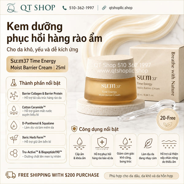 Kem dưỡng ẩm Su:m37 Time Energy Moist Barrier Cream 25ml
