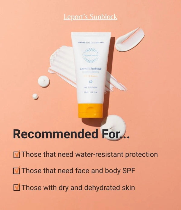 Kem Chống Nắng, Chống Thấm Nước - Leport's Sunblock OxygenCeuticals