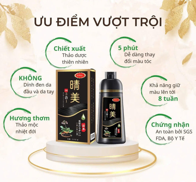KOMI - Dầu gội phủ bạc Komi màu nâu hạt dẻ - Dạng chai 500ml- Japan