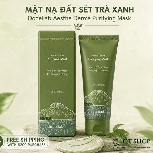 DOCLAB - Mask Thanh Lọc Aesthe Derma Purifying Mask - Mặt nạ Đất Sét Trà Xanh - 130 ml - EXP 202904