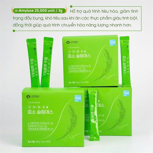 BỎ HỘP - Bột Men Enzyme Giảm Cân Goidameun - 60 gói - EXP 202709