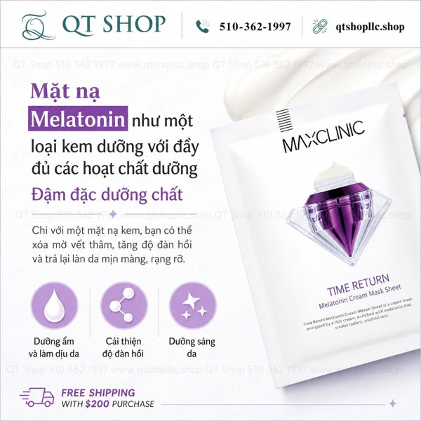 MAXCLINIC - Mặt Nạ Trắng Da Melatonin Cream Mask 4ea - EXP 202802