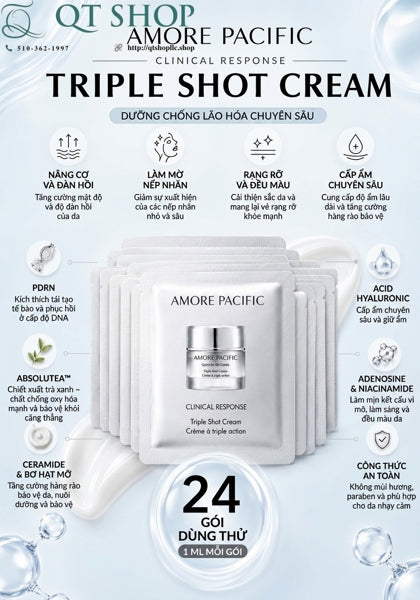 @ AMORE - Sample Kem Vi gai AP Triple Shot Cream - 24ea - EXP 202903