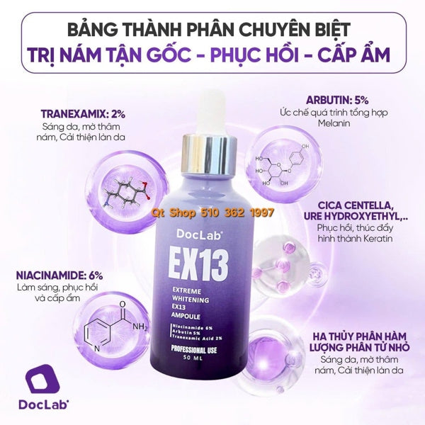 DOCLAB - Serum Trị Nám Extreme Whitening EX13 Ampoule - EXP 202902
