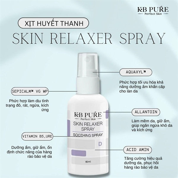KB Pure - Skin Relaxer Spray 60ml - Phục Hồi - Dịu Da Khẩn Cấp - 63$