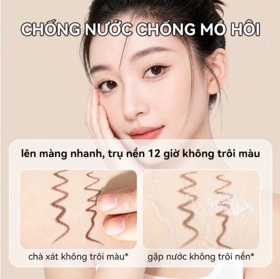 PINKPUNK- Bút Kẻ Mắt Gel Hai Đầu, Đầu Gel 1.5mm - Màu Đen