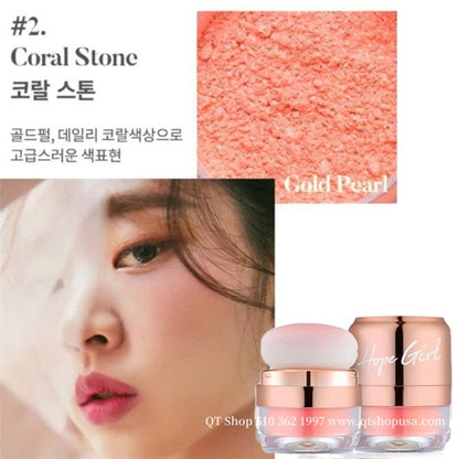 HOPEGIRL - Phấn Má Hồng 3D Powder Blusher- Màu #02 Coral Stone - EXP 20271110
