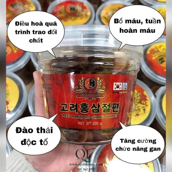 Hồng sâm lát tẩm mật ong Hàn Quốc 200g - EXP 202905