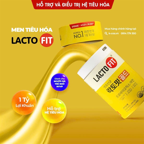 Men vi sinh LACTOFIT - Màu vàng - hộp 60 gói (Hộp)