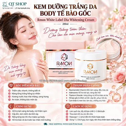 RMON - Kem Dưỡng Trắng Da Body White Label Dia Whitening Cream - 200ml - EXP 202909
