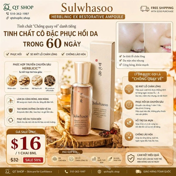 SULWHASOO - Mini Tinh Chất Chồng Quay Về Herlinic Intensive Infusion 8ml - EXP 202710