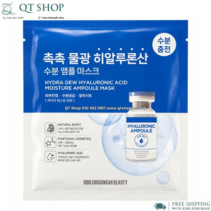 COMBO 5 miếng - Mặt Nạ MÀU XANH Cấp Nước - Hydra Dew Hyaluronic Acid Moisture Ampoule Mask