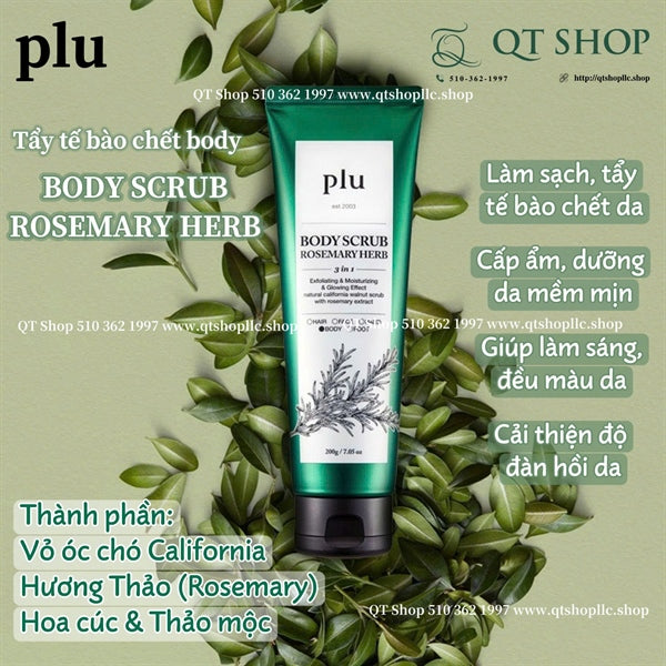 PLU - TDC Tẩy Tế Bào Chết Body Scrub Rosemary Herb - XANH LÁ - 200ml - EXP 202712
