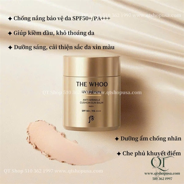 THE WHOO - Set Phấn tươi Whoo Vàng Sun Balm - EXP 202807
