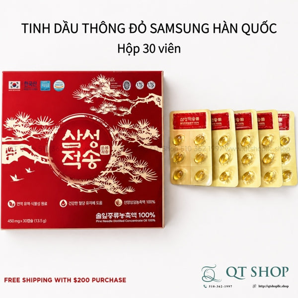 SAMSUNG - @ - Tinh Dầu Thông Đỏ - Hộp 30 viên (Bỏ hộp ngoài) - EXP 202801