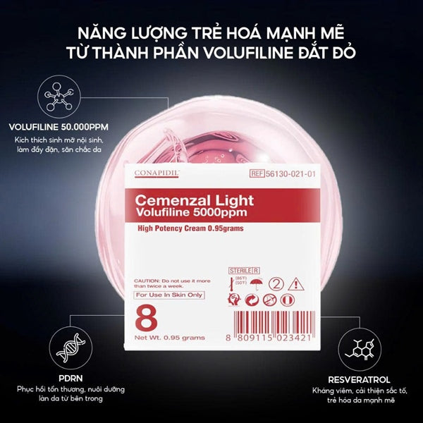 Pharmesthetics - Sample Kem Định Vị Ngày Conapidil Cemenzal Light Volufiline 5000ppm - 0.95g x 8ea