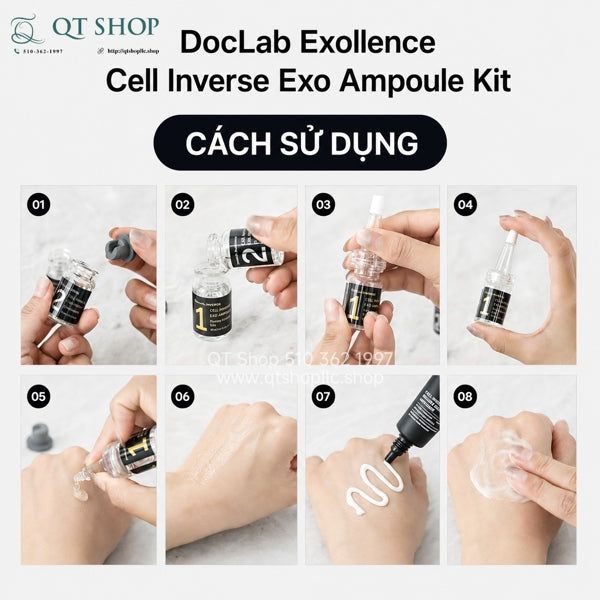 DOCLAB - Exollence Cell Inverse Exo Ampoule Kit - Tế Bào Gốc TBG Human - 4 ống tặng Kem 20g - EXP 20261120