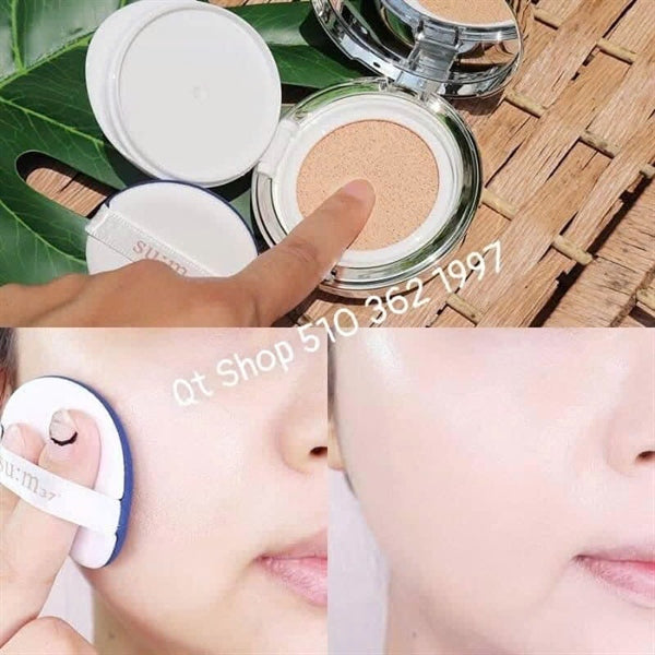 SUM37 - Phấn Cushion Sum Xanh - Tông #23 NATURE- 1 Hộp tặng Nước Thần - EXP 202806