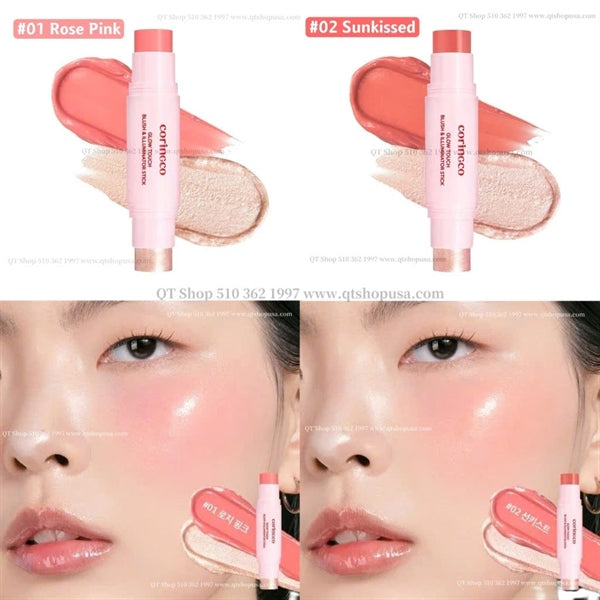 CORINGCO - Thỏi má hồng 2 đầu Glow Touch Rouge - Màu #01 Rose Pink
