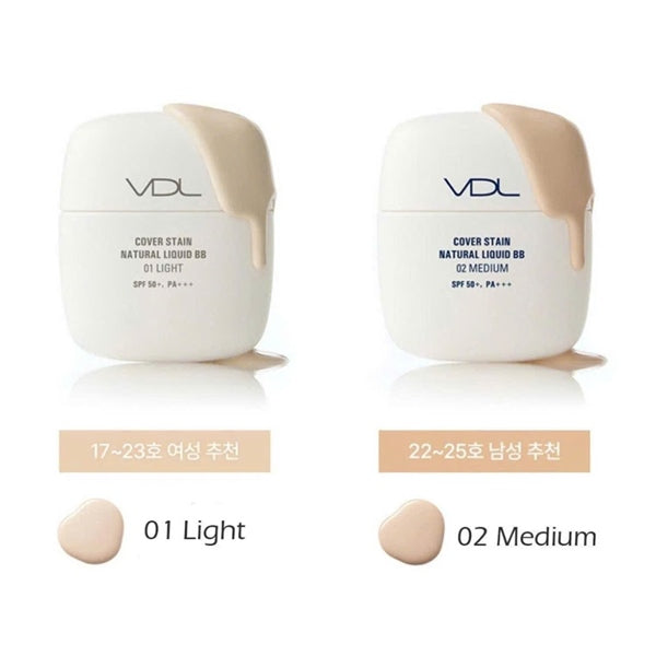 VDL Cover Stain Natural Liquid BB SPF50+ PA+++ 50ml - Tông số 2 - Date 03/2027