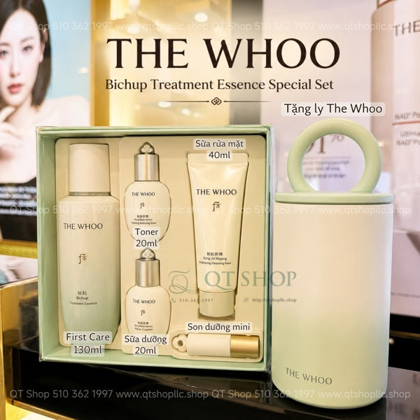 THE WHOO BICHUP - Tinh Chất Khởi Nguồn First Care Bichop 130ml - Màu Xanh + Tặng Ly 460ml (MỚI)