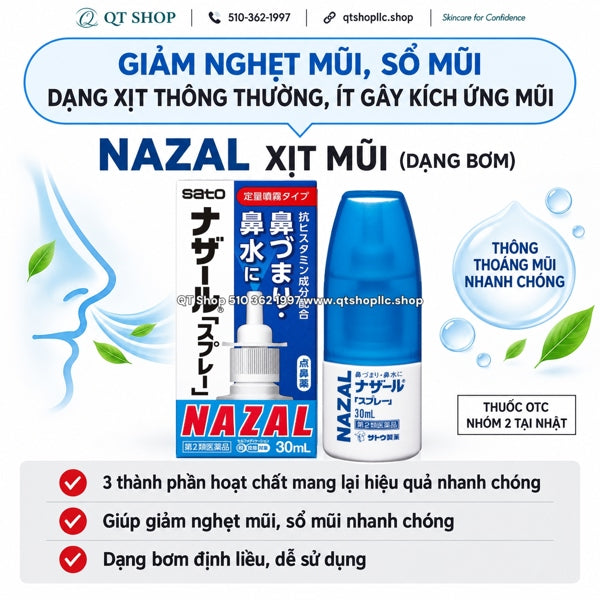 SATO - Xịt Xoang Nazal Japan - 30ml