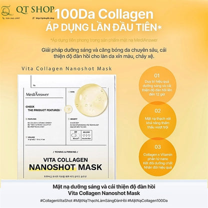 MEDIANSWER - Mặt Nạ Thạch Vita Collagen Nanoshot - VÀNG - 5 ea