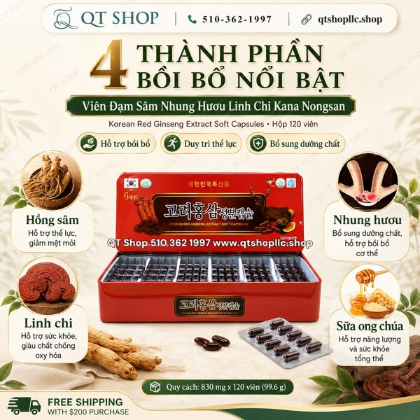 Viên Đạm Sâm Lộc Nhung Hươu - 120 viên - EXP 202804
