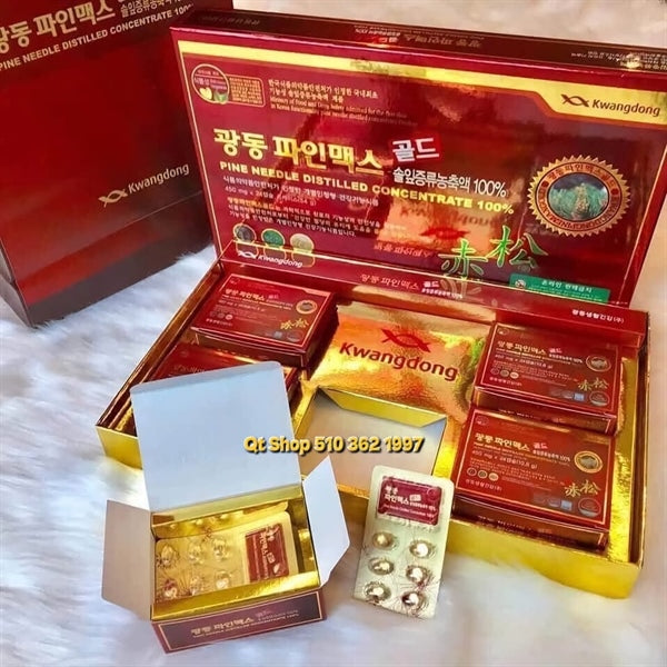 KWANGDONG - Tinh Dầu Thông Đỏ - 120 viên - BỎ HỘP - 5 hộp nhỏ - EXP 202804