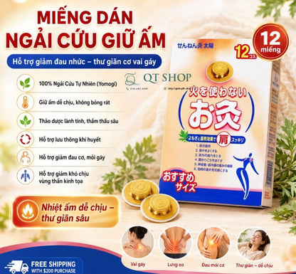 Miếng Dán Ngải Cứu Đông Y Sennenq Taiyo – Chuẩn Y Tế Nhật Bản - 12 miếng