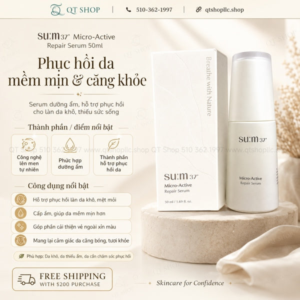 SUM37 - Tinh Chất Micro-Active Repair Serum Trắng - 50ml - EXP 202704