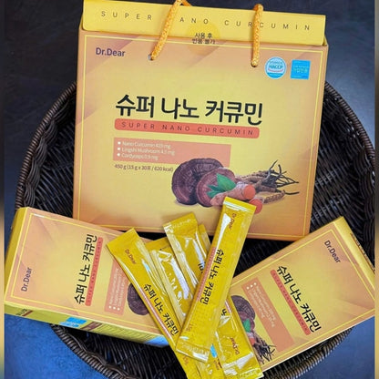 DR.DEAR - Thạch Nghệ Đông Trùng - 30 tép - Dồn hộp (Bỏ hộp ngoài) - EXP 202705