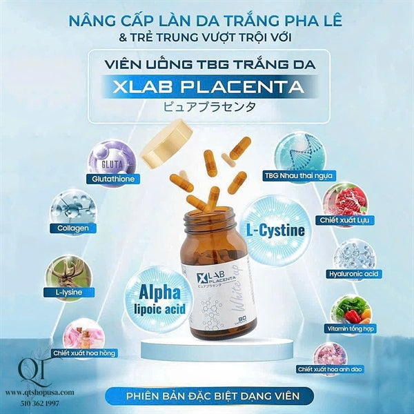 XLAB - Placenta Viên Uống Trắng Da Japan - 90 Viên - EXP 202704 - 75$