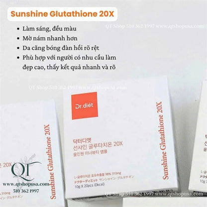 DR.DIET - Nước uống trắng da Sunshine Glutathione 20X - 20ea - EXP 202802