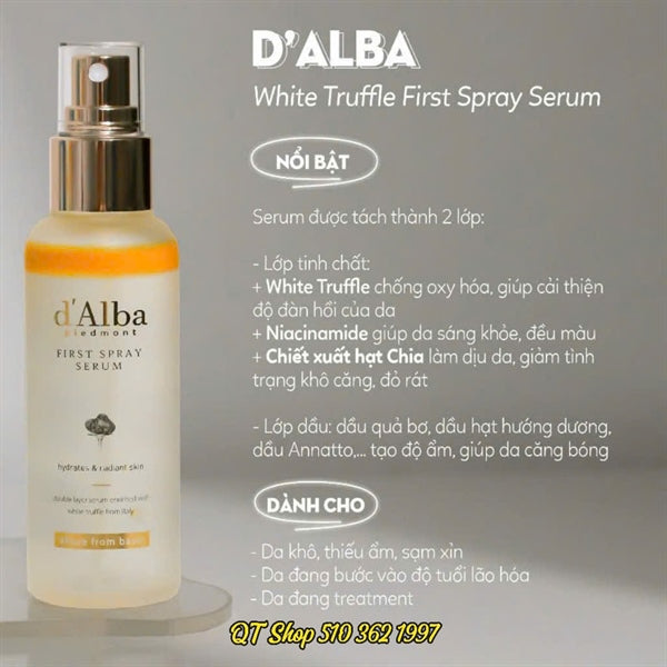 D'ALBA - Mist Xịt Khoáng Bơ First Spray Serum 100ml - Exp 2028.04