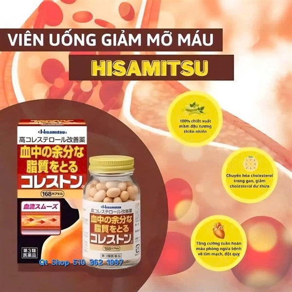 Viên giảm mỡ máu Cholesterol Hisamitsu 168 viên - Japan - EXP 2028.02