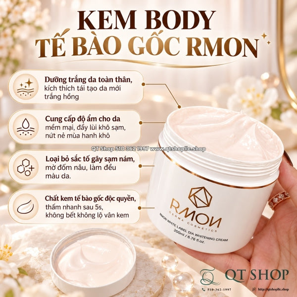 RMON - Kem Dưỡng Trắng Da Body White Label Dia Whitening Cream - 200ml - EXP 202909