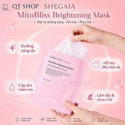 SHEGAIA - Mặt Nạ Mitobliss Brightening Mask - 10ea - Hồng - EXP 202903