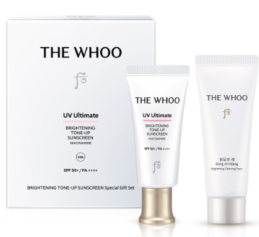 THE WHOO - SET MINI KCN Whoo Trắng UV Ultimate Brightening Tone Up Sunscreen Niacinamide