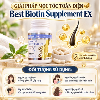 Viên Uống Mọc Tóc Best Biotin Supplement EX Japan - 90 viên - EXP 202906