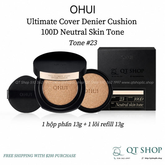 Cushion OHUI Đen - 1 hộp + 1 lõi refill - Tông #23