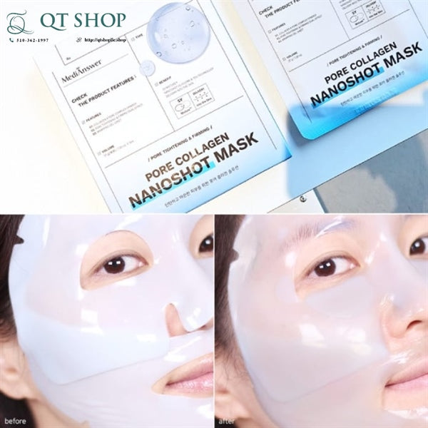 MEDIANSWER - Mặt Nạ Thạch Pore Collagen Nanoshot - XANH DƯƠNG - 5 ea