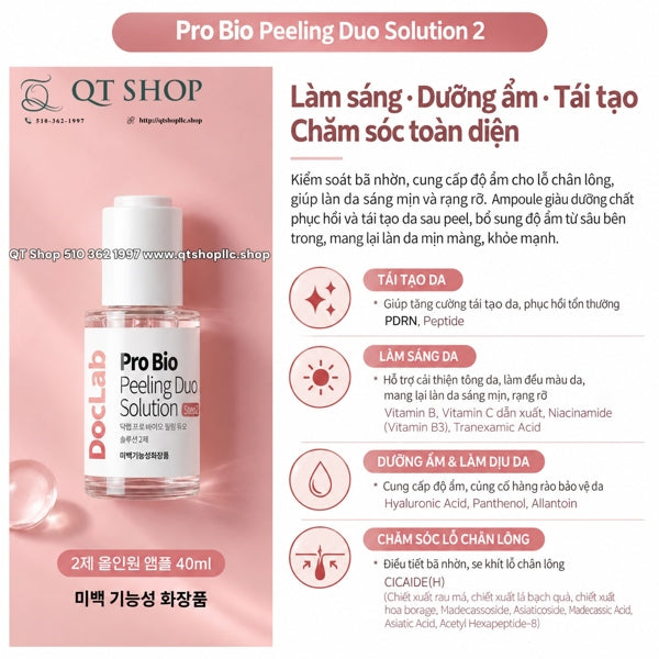 DOCLAB - Pro Bio Peeling Duo Solution - Baby Peel - tặng 1 KCN xanh - EXP 20281109