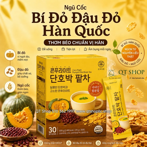 Ngũ Cốc Bí Đỏ Đậu Đỏ - 30 gói - Exp 2028.04