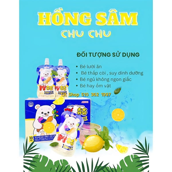 *LM 3* - Kids - Chuchu Xanh 10 ea - BỎ HỘP - exp 2027.05