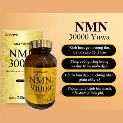 Viên uống NMN 30000 Yuwa - 240 viên - MÀU VÀNG - EXP 202708